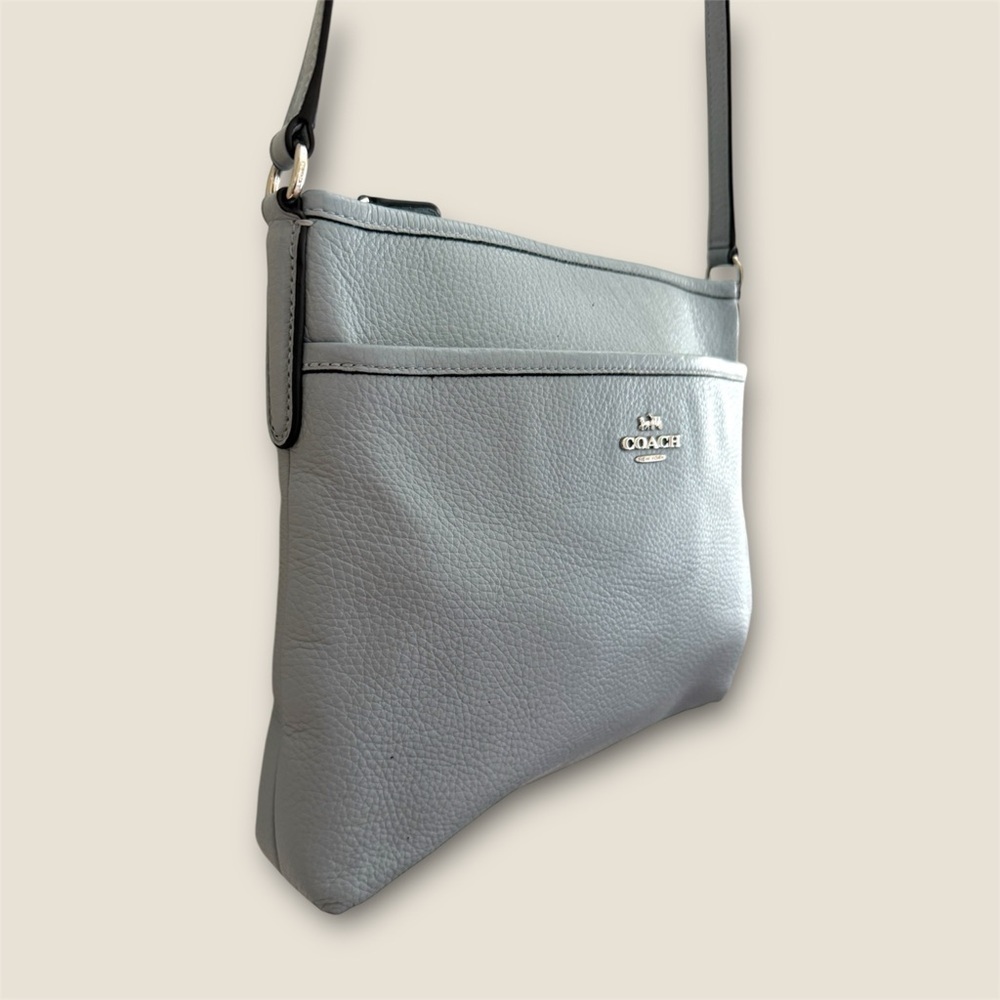 Coach Light Blue Leather Crossbody Bag Bundle w/ matching Coach Wallet - Picture 4 of 14